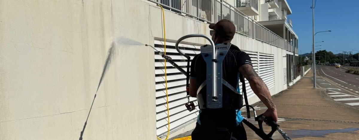 pressure washing exterior building quest aparments townsville